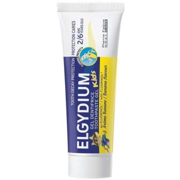 Elgydium Kids Гелообразна паста за зъби за деца на възраст от 2 до 6 години, с вкус на банан х50 мл