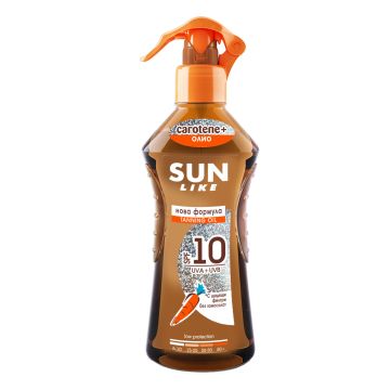 Sun Like Carotene Слънцезащитно спрей масло за интензивно бронзиране SPF 10 x200 мл