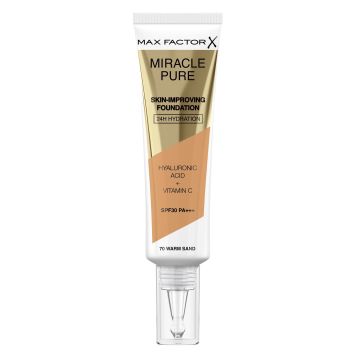 Max Factor Miracle Pure  Фон дьо тен за лице x30 мл, 70 Warm Sand