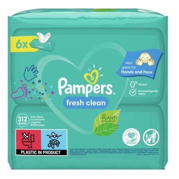Pampers Fresh Clean Baby Scent Мокри кърпи 6х52 броя