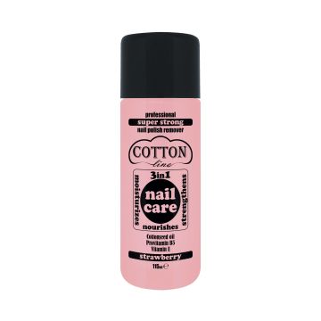 Cotton Line Nail Care  3в1 Професионален  супер силен лакочистител Ягода х115 мл
