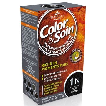 3Chenes Color & Soin Безамонячна боя за коса, цвят 1N Черен абанос