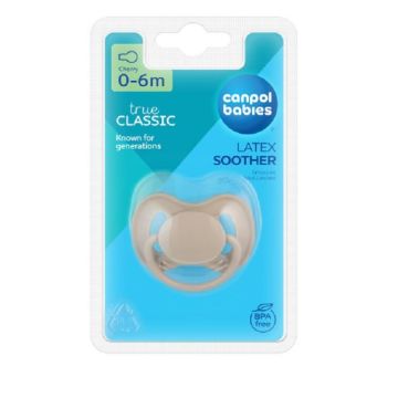 Canpol Babies Каучукова залъгалка от 0 до 6 месеца х1 брой, бежова