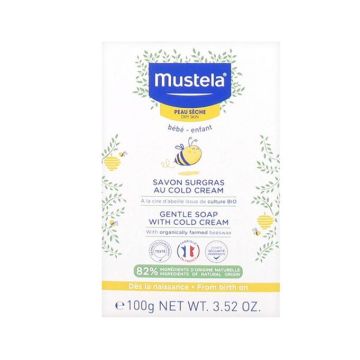 Mustela Нежен сапун с колд крем и пчелен восък за бебета и деца за суха кожа x100 мл