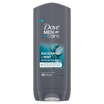 Dove Men+ Care Eucalyptus + Mint Душ гел за мъже за тяло, лице и коса x400 мл