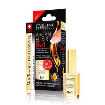 Eveline Nail Therapy Professional Интензивно регенериращ балсам за нокти и кутикули 8в1 с арган х12 мл