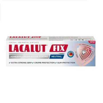 Lacalut Fix Neutral Фиксиращ крем за зъбни протези с неутрален вкус x40 грама