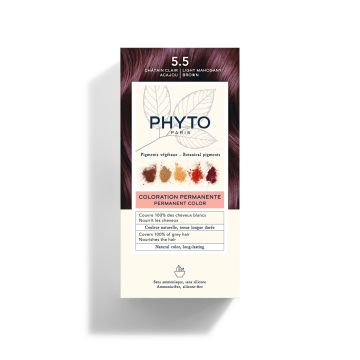 Phyto Color Дълготрайна безамонячна боя за коса, 5.5 Light Mahogany Brown