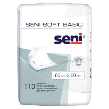 Seni Soft Basic Абсорбиращи хигиенни чаршафи, размер 60х60 см х10 броя