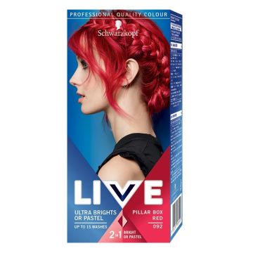 Live Ultra Brights or Pastel Боя за коса с трайност до 15 измивания, цвят 092 Pillar Box Red