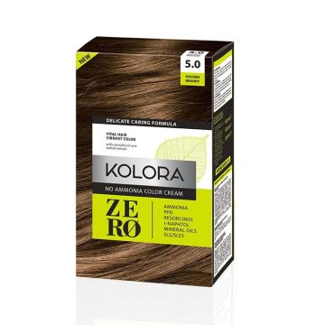 Kolora Zero Безамонячна полутрайна крем-боя за коса 5.0 Златист коняк