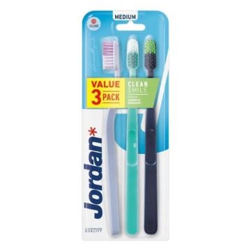 Jordan Clean Smile Четка за зъби x3 броя, Medium