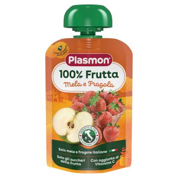 Plasmon Закуска ябълка с ягода за деца от 12-ия месец x100 грама - 2461