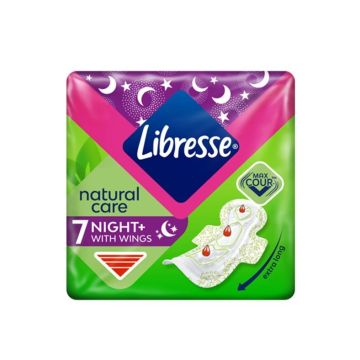 Libresse Natural Care Hight+ Нощни дамски превръзки с алое вера и лайка х7 броя