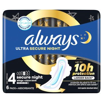 Always Ultra Secure Night Дамски превръзки х6 броя