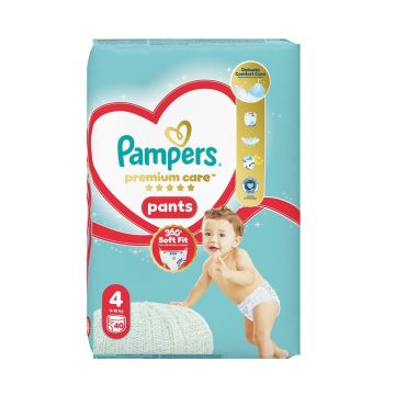Pampers Premium Care 4 Пелени-гащи за бебета и деца от 9 до 15 килограма х40 броя