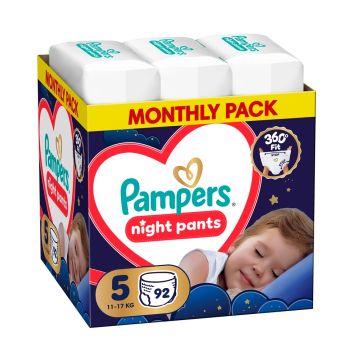 Pampers Night Pants 5 Нощни пелени-гащи за бебета и деца от 11 до 17 кг х92 броя