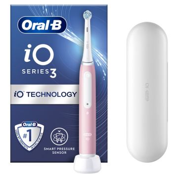 Oral-B iO Series 3 Електрическа четка за зъби, цвят Pink + калъф, IOG3.83915901