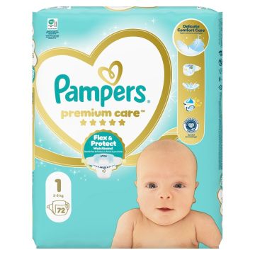 Pampers Premium Care 1 Newborn Пелени за деца 2-5 кг х72 броя
