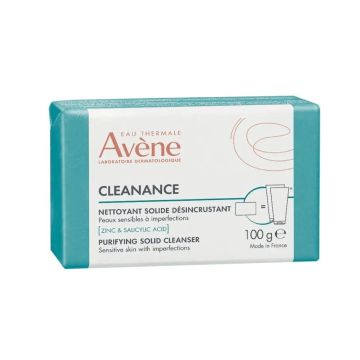 Avene Cleanance Почистващ сапун за лице за мазна кожа склонна към акне х100 грама