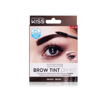 Kiss Brow Tint Diy Kit Комплект за боядисване на вежди, цвят кафяв