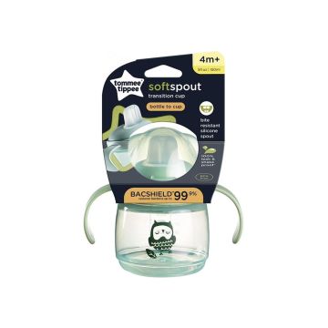 Tommee Tippee Soft Spout Неразливаща чаша с мек накрайник за деца над 4+ х150 мл, зелена