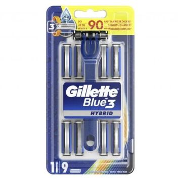 Gillette Blue 3 Hybrid Самобръсначка за мъже с резервни ножчета x9 броя