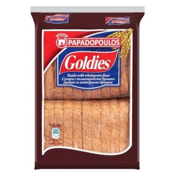 Papadopoulos Goldies Сухари с пълнозърнесто брашно х160 грама