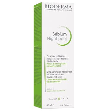 Bioderma Sebium Night Peel Нощна пилинг грижа за комбинирана, мазна и акнеична кожа х40 мл