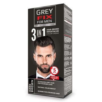 Aroma GreyFix 3in1 Крем-боя за коса, брада и мустаци, Dark Brown