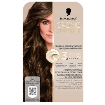 Schwarzkopf Creme Supreme Дълготрайна боя за коса, 6-0 Dark Blonde Natural