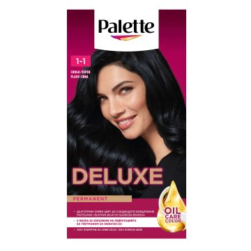 Palette Deluxe Подхранваща трайна крем боя за коса, 1-1 Blue Black