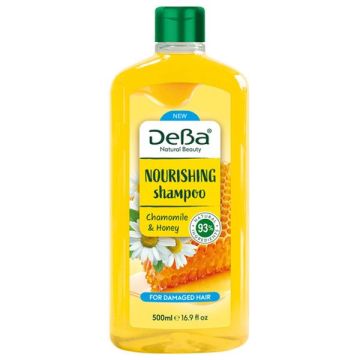 DeBa Natural Beauty Похранващ шампоан с лайка и мед за увредена коса x500 мл