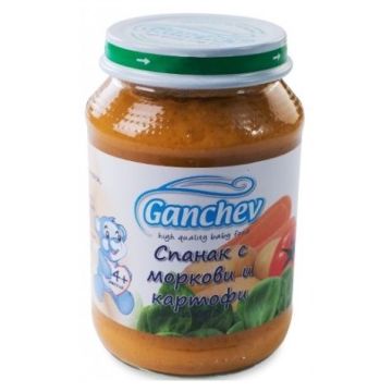 Ganchev Пюре спанак с моркови и картофи над 4 месечна възраст x190 грама