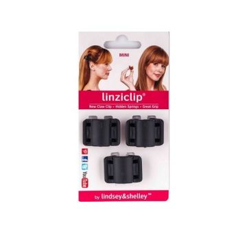Linziclip Mini Щипка за коса, Черно кадифе х3 броя