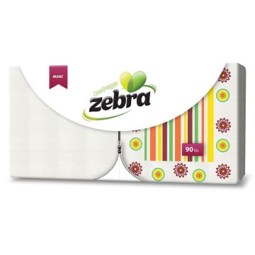 Zebra Еднопластови бели и цветни салфетки 2 x45 броя