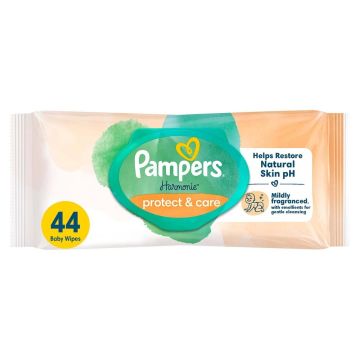 Pampers Harmonie-Protect & Care Бебешки мокри кърпички х44 броя