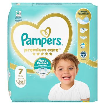 Pampers Premium Care 7 Пелени за деца над 15 кг х32 броя
