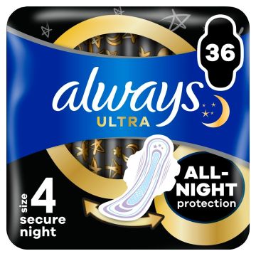 Always Ultra Secure Night Дамски нощни превръзки х36 броя