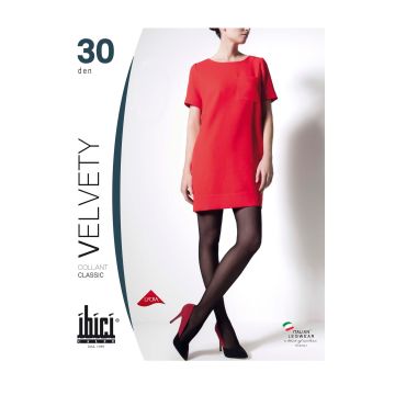 Ibici Velvety 30 Den Дамски чорапогащник с лек микрофибър, цвят Nero, размер S х1 брой