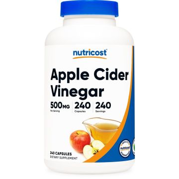 Ябълков оцет 500 mg х240 капсули Nutricost