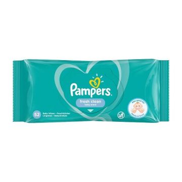 Pampers Fresh Clean Освежаващи мокри кърпички за бебета х52 броя