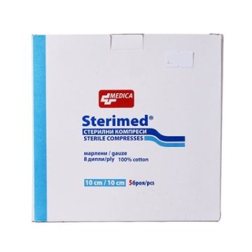 Medica Sterimed Стерилни марлени компреси 10/10 см x5 броя