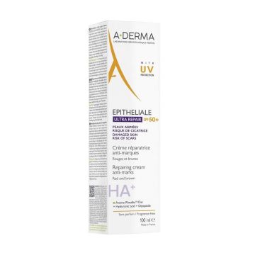 A-Derma Epitheliale Ultra Repair Въстановяващ крем срещу следи SPF50+ х100 мл