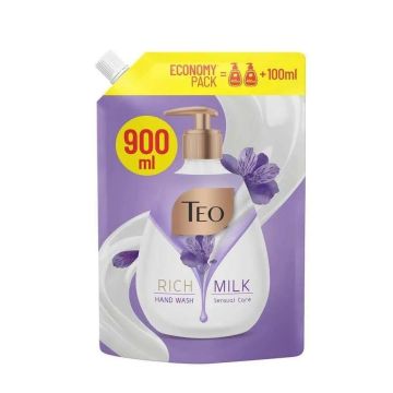 Teo Milk Rich Sensual Care Хидратиращ течен сапун с глицерин и аромат на далия х900 мл, пълнител