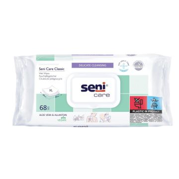 Seni Care Мокри кърпи за чувствителна кожа с алое вера х68 броя