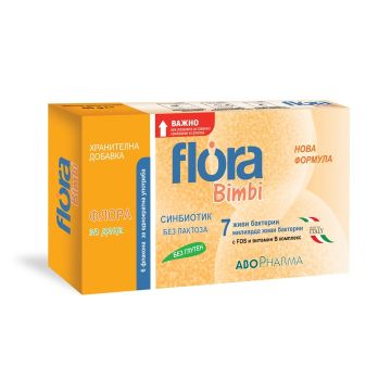 Flora Bimbi Синбиотик за деца за поддържане на чревния баланс х6 флакона Abopharma