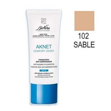 Bionike Aknet Comfort Cover Фон дьо тен против несъвършенства на кожата SPF30 за себорейна, предразположена към акне кожа x30 мл, 102 Sable