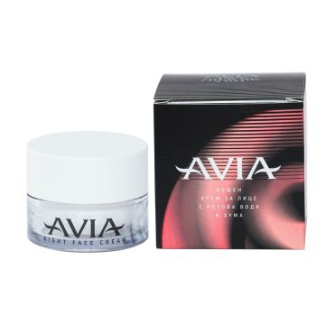 Avia Night Подхранващ нощен крем за лице с розова вода и хума х40 мл