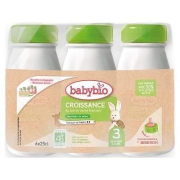 Babybio Croissance Био преходно течно мляко за деца от 10 до 36 месеца 6x250 мл